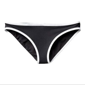 Athleta Bikini Bottom NWT Black White Trim Ribbed Size XL